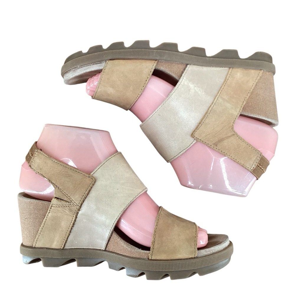 Sorel Sandals Size 7 Brown Wedge Heel Platform Slingback Ankle Strappy Open Toe - Picture 5 of 8